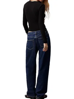 T-shirt minimal a maniche lunghe slim nero