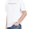 T-shirt regular linear logo bianco