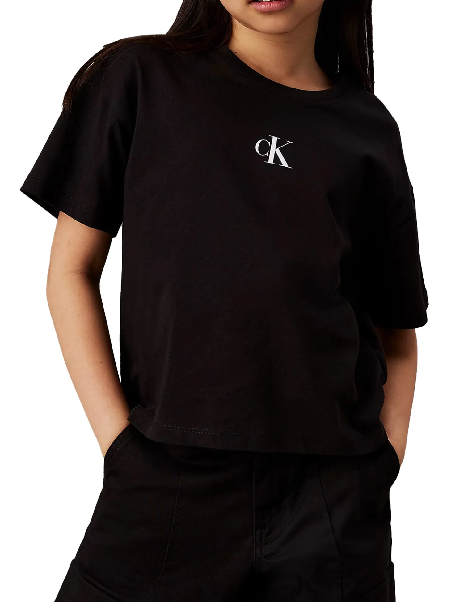T-shirt teen logo boxy nero
