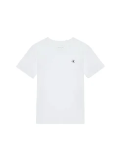 T-shirt teen mini logo badge monogram bianco