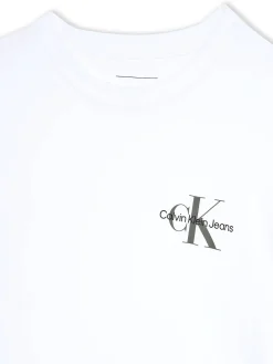 T-shirt teen monologo sul petto bianco