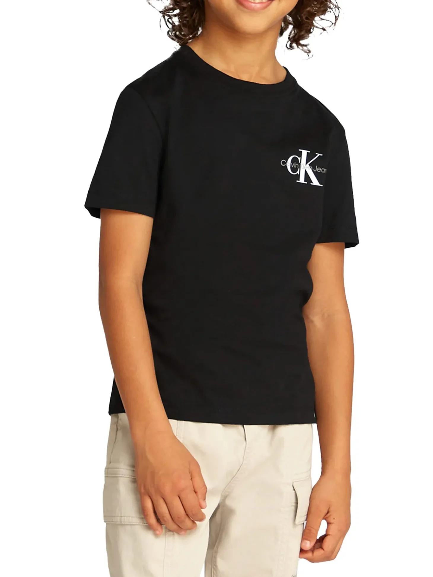 T-shirt teen monologo sul petto nero