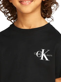 T-shirt teen monologo sul petto nero