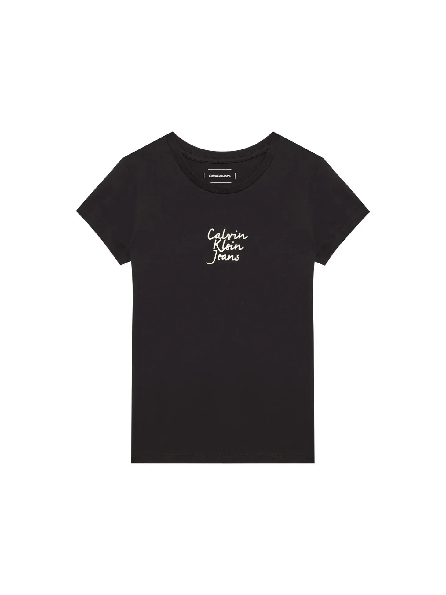 T-shirt teen slim fit logo handwriting nero