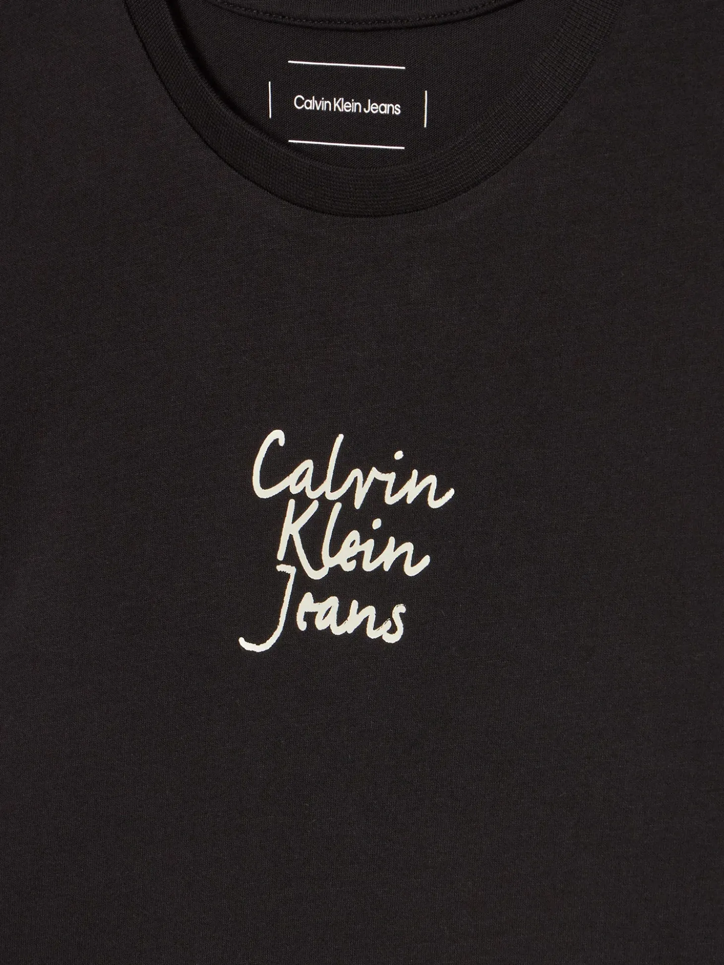 T-shirt teen slim fit logo handwriting nero