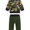 Tuta militare con dettagli ricamati