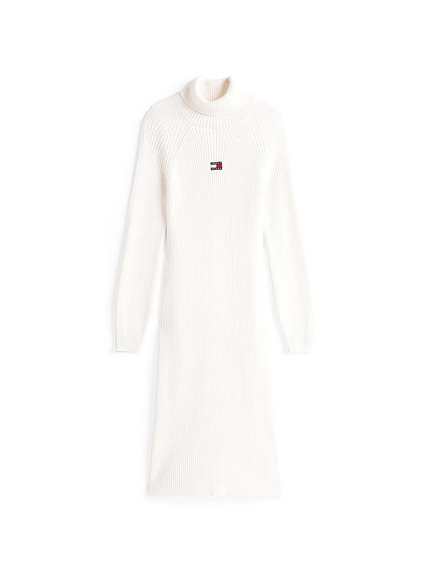 Vestito pullover mini con collo alto bianco