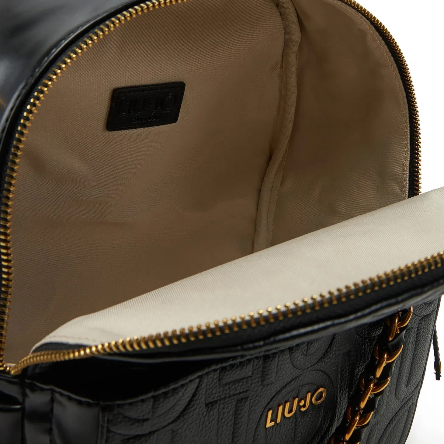 Zaino con logo all-over e catena nero