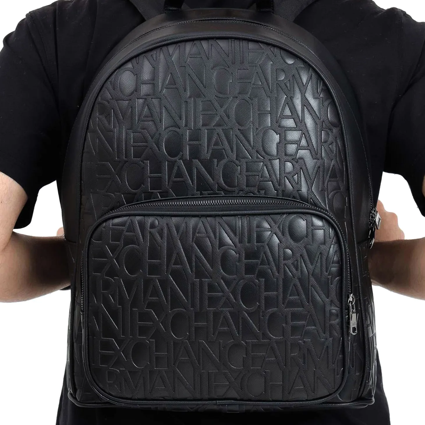 Zaino logo all over nero