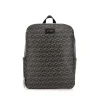 Zaino squadrato logato allover grigio
