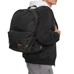 Zaino stampa logo nero/oro