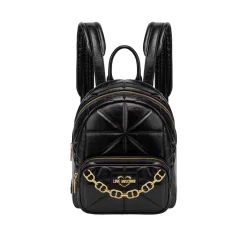 Zaino trapuntato geometrico con catena nero